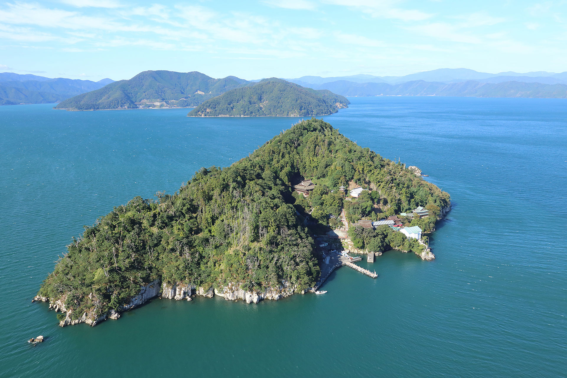「深緑」竹生島の沈影（琵琶湖八景）