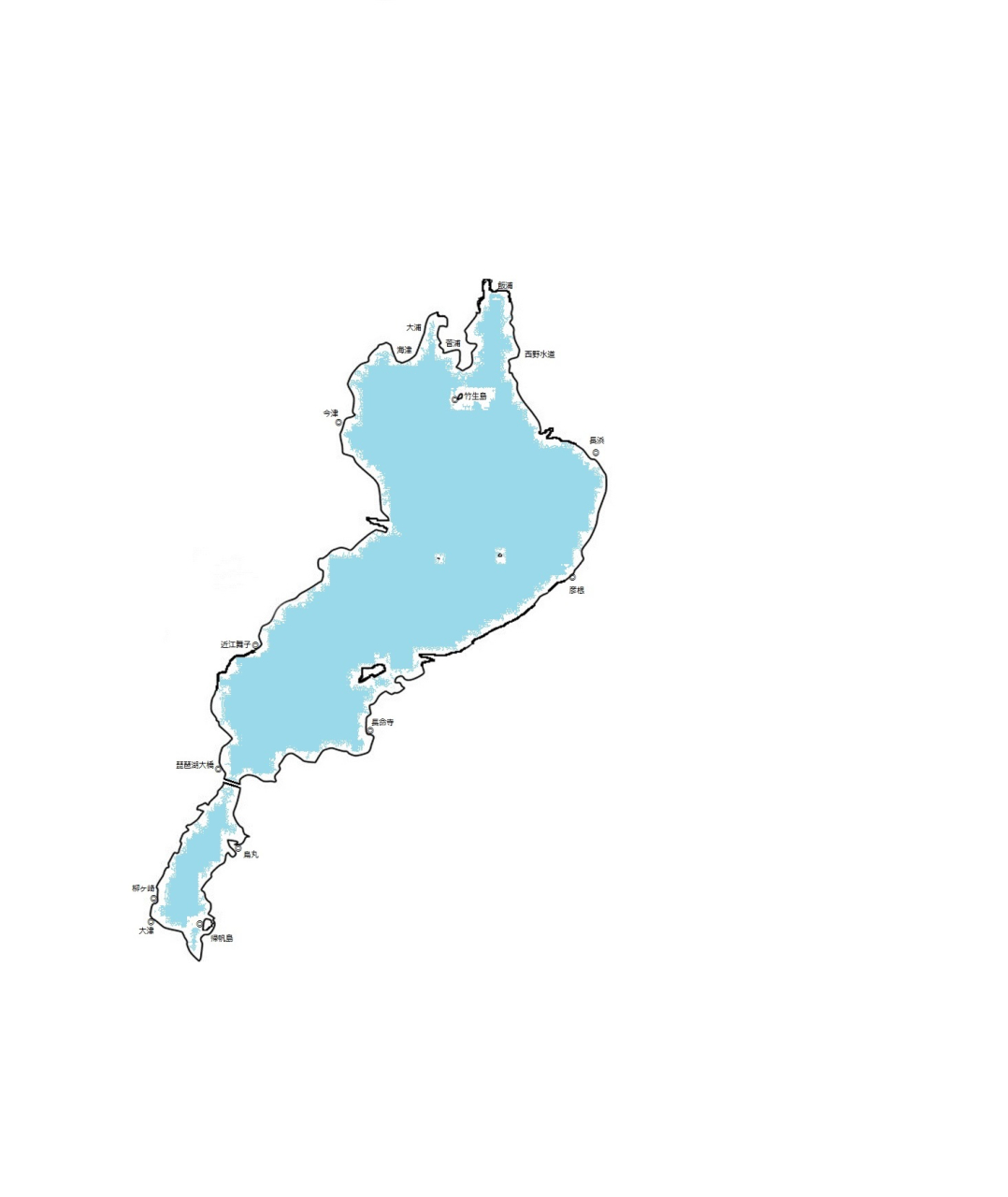 琵琶湖白地図色付き２
